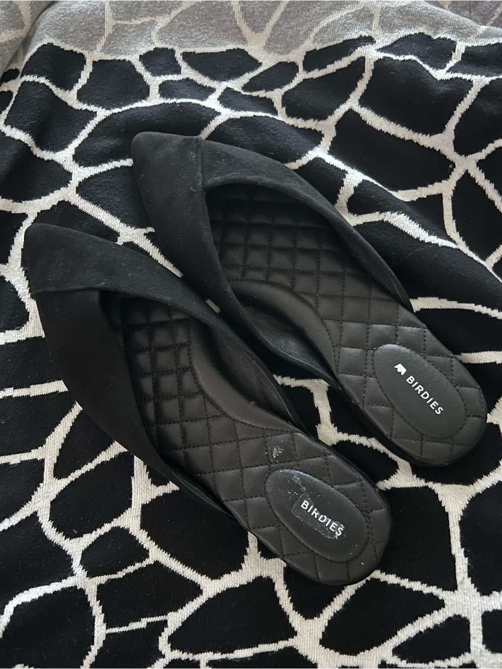 Birdies Black Quilted Slip-On Ballet Flats